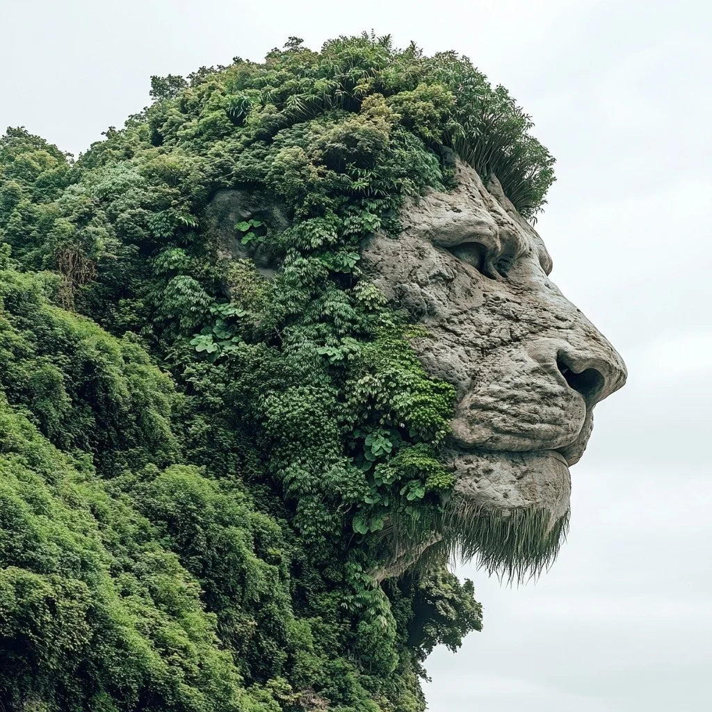 Lion Face Mountainside Diamond Art Kit