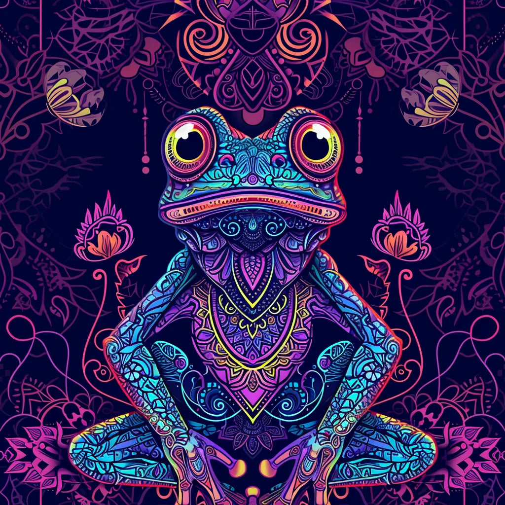 Blue Purple Design Frog Diamond Art Kit
