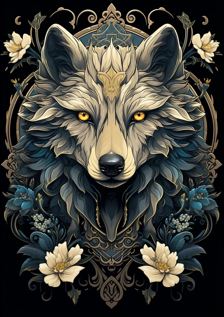 Teal Graywolf Diamond Art Kit