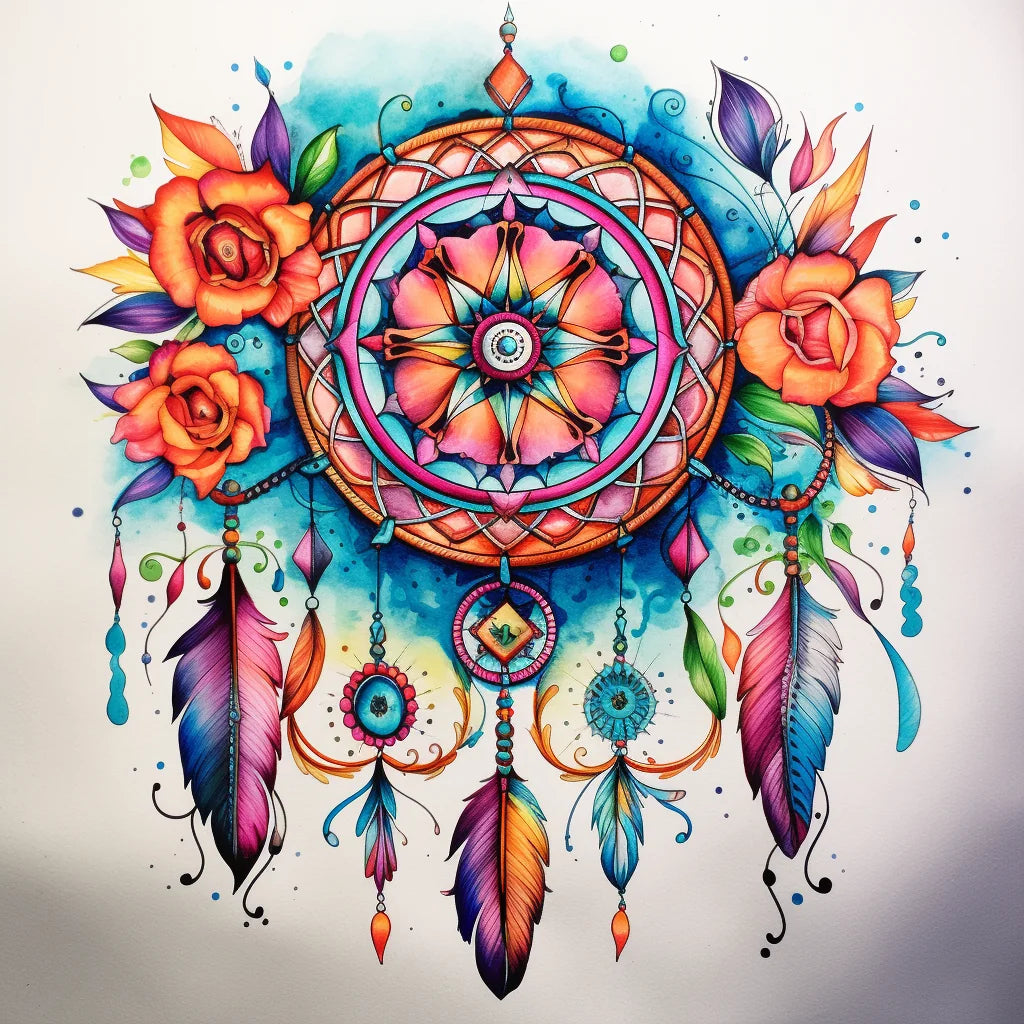 Watercolor Flower Dreamcatcher Diamond Art Kit