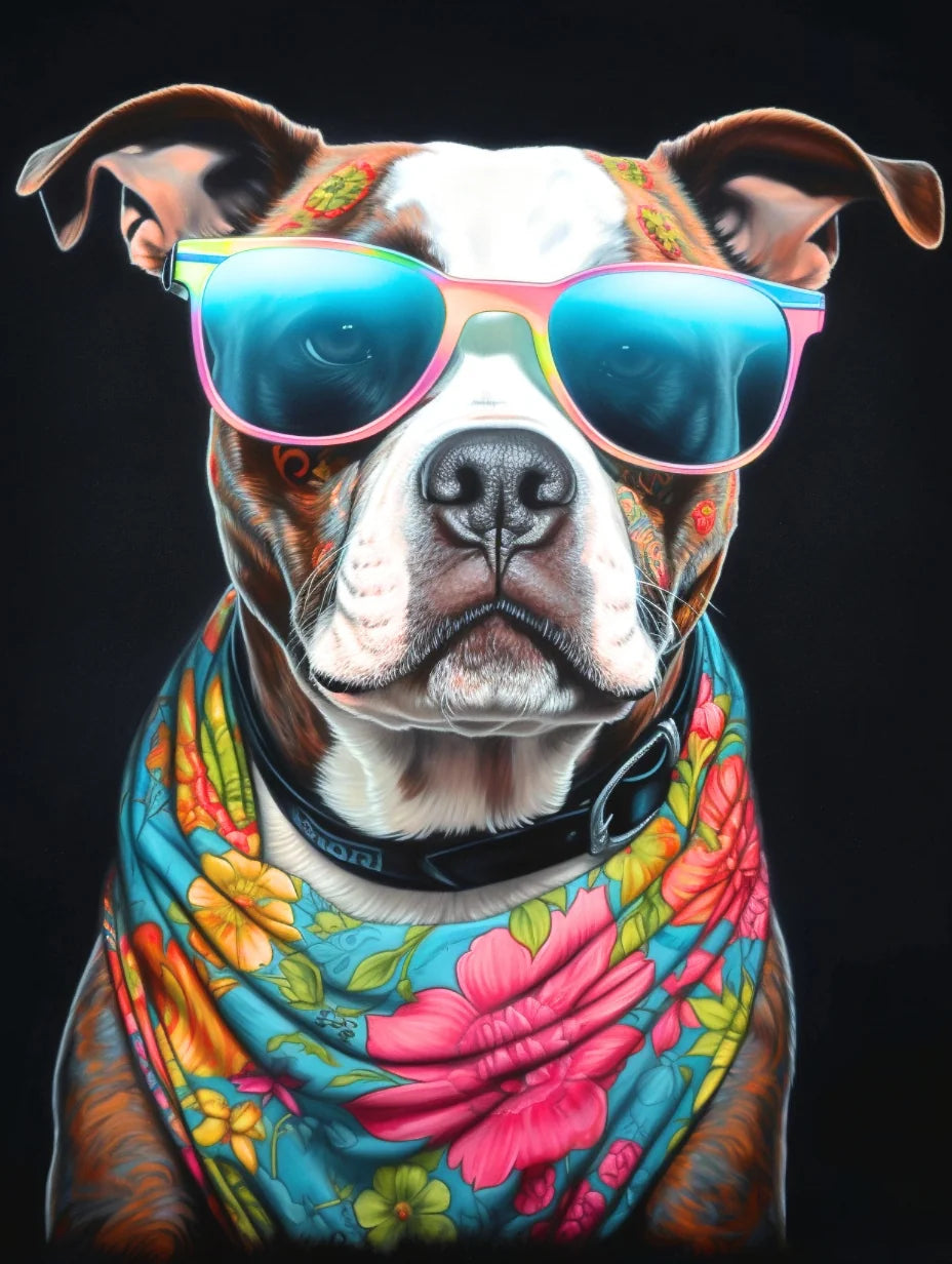 Pitbull Fashion Scarf Diamond Art Kit