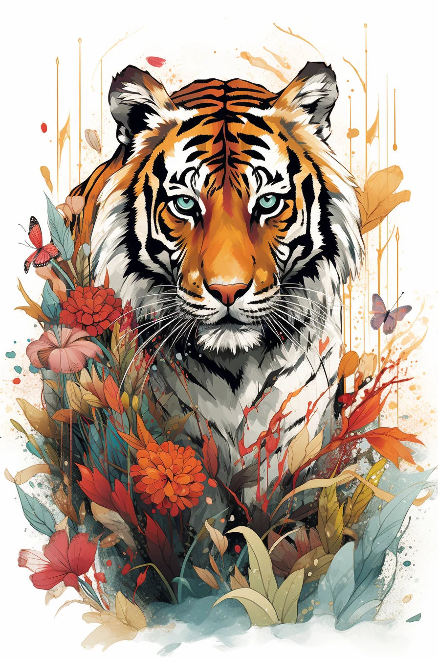 Tiger In Paint Diamond Art Kit