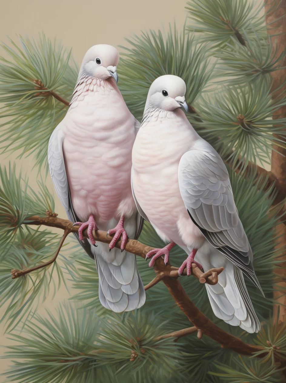 Doves In The Pine Trees Diamond Art Kit