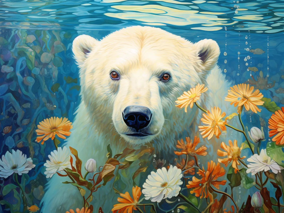 Brown Eye Polar Bear Diamond Art Kit