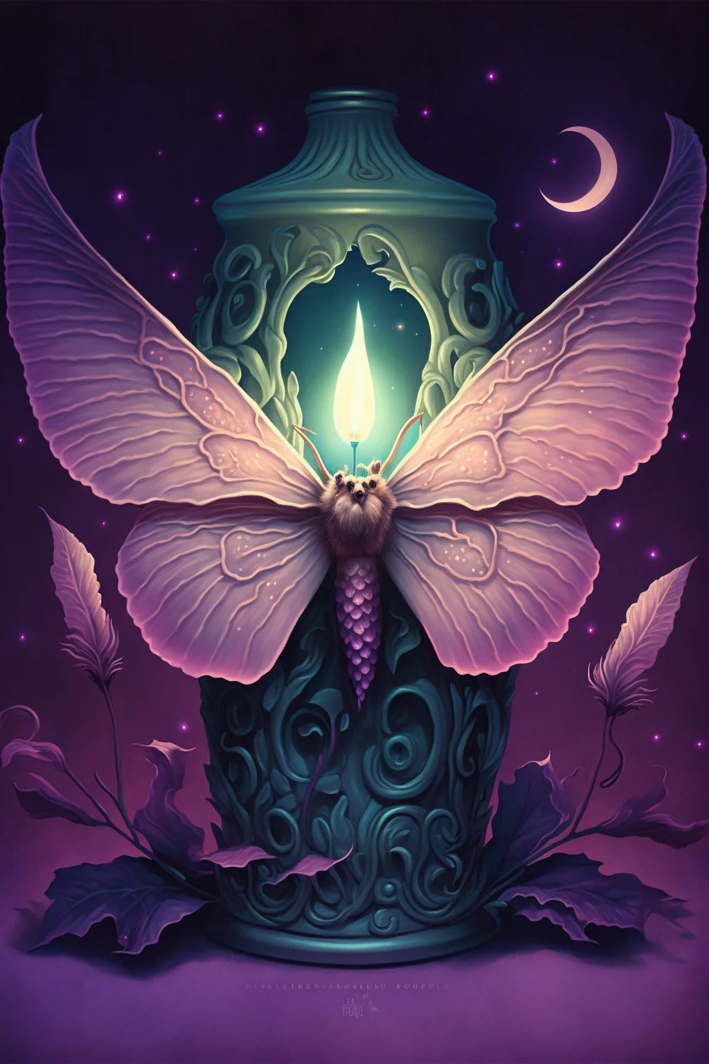 Luna Moth Candle Diamond Art Kit