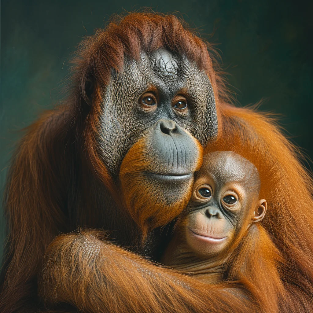 Orangutan And Baby Diamond Art Kit