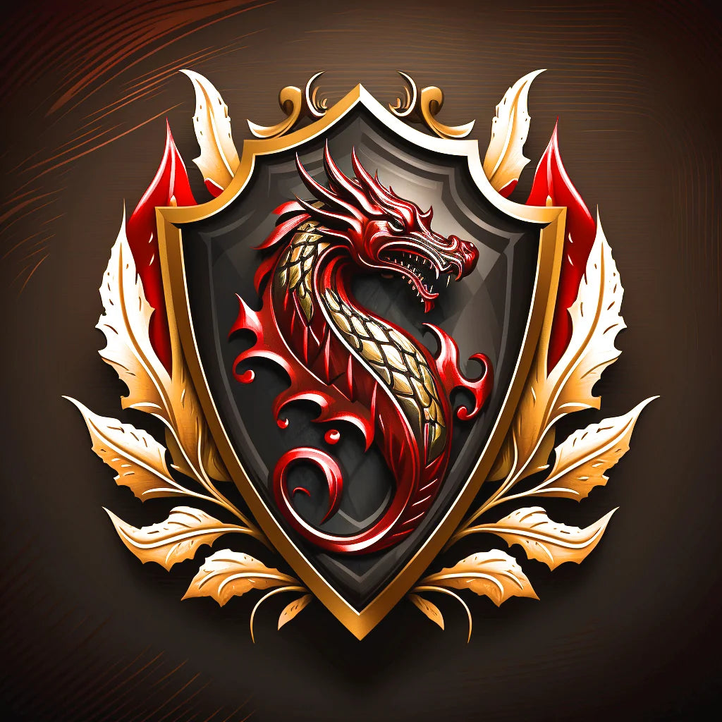 Red Gold Dragon Shield Diamond Art Kit