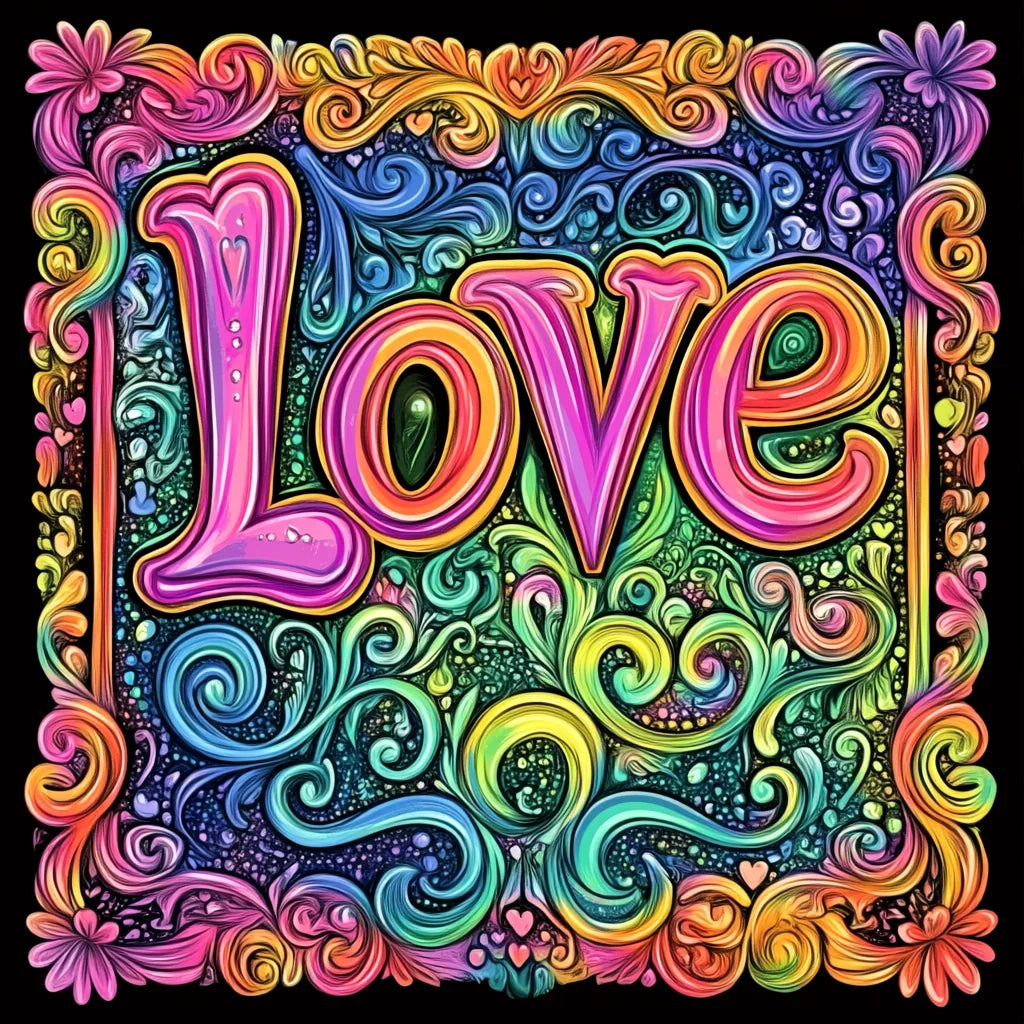 Colorful Swirl Love Diamond Art Kit