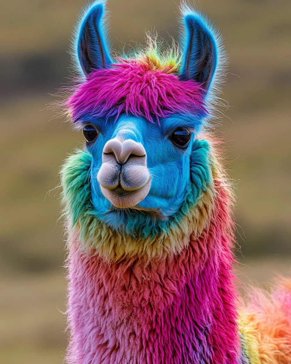 Rainbow Fur Alpaca Diamond Art Kit