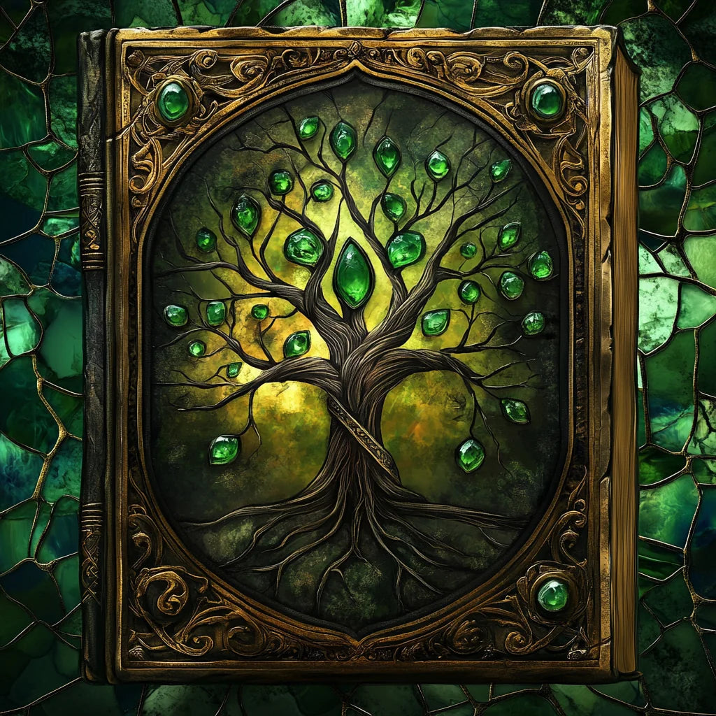 Green Gem Tree Book Diamond Art Kit