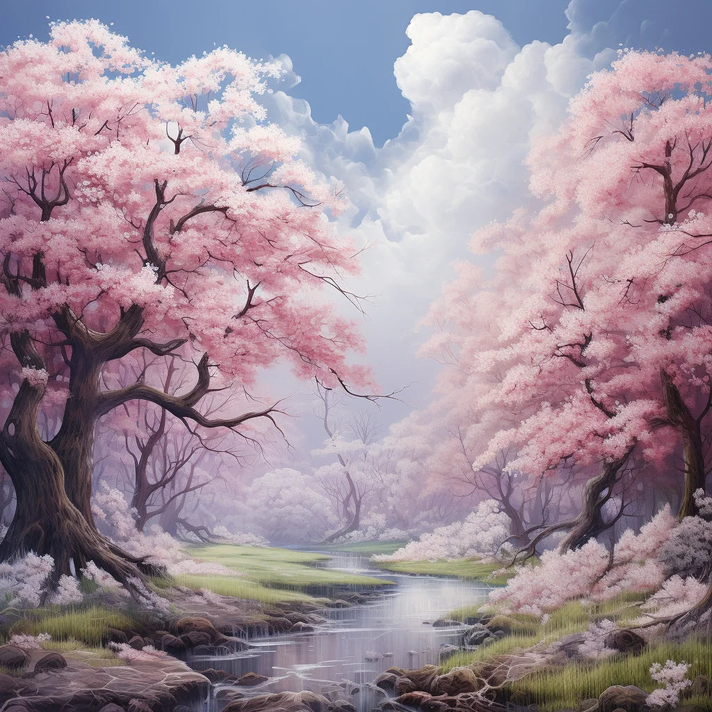 Cherry Tree Stream Diamond Art Kit