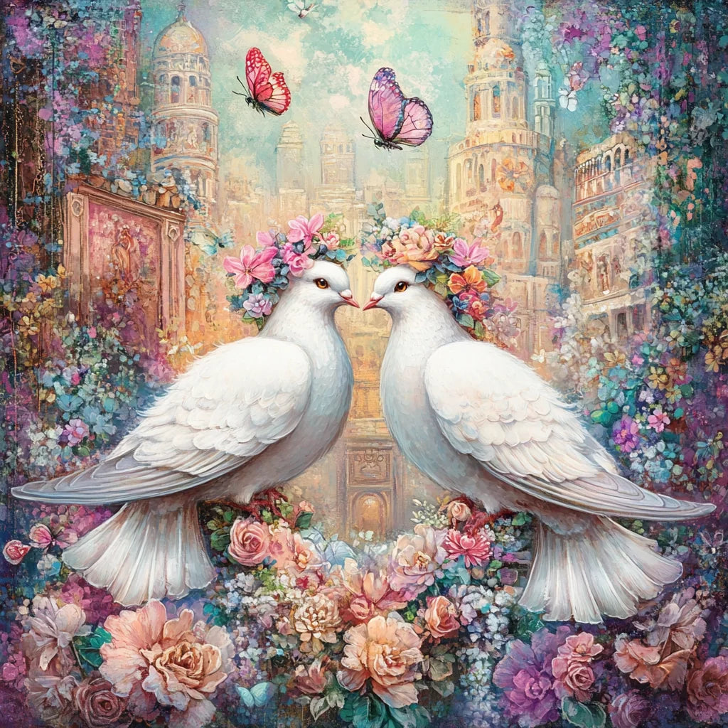 Doves And Butterflies Diamond Art Kit