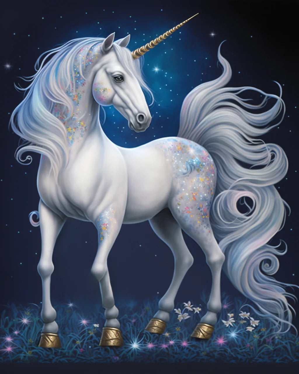 Golden Hoof Horn Unicorn Diamond Art Kit