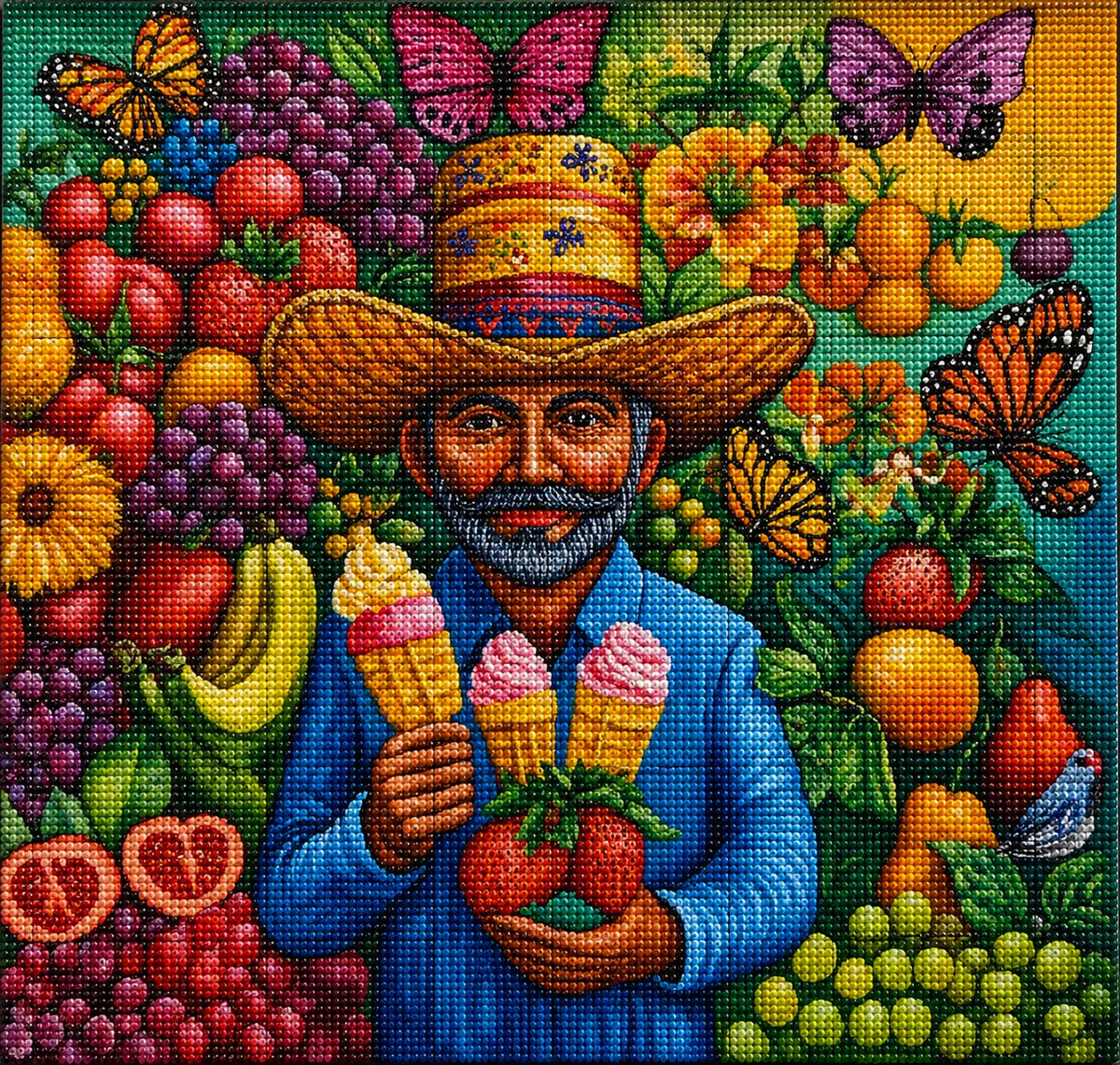 Abstract Mexican Ice Cream Man Diamond Art Kit