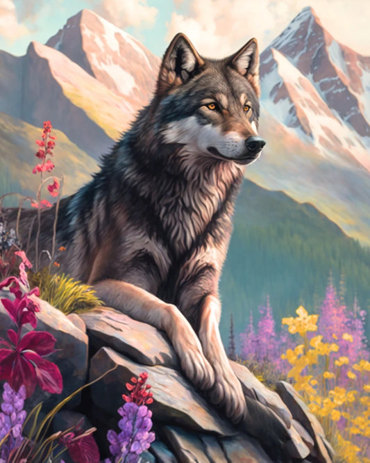 Mountain Wolf Diamond Art Kit