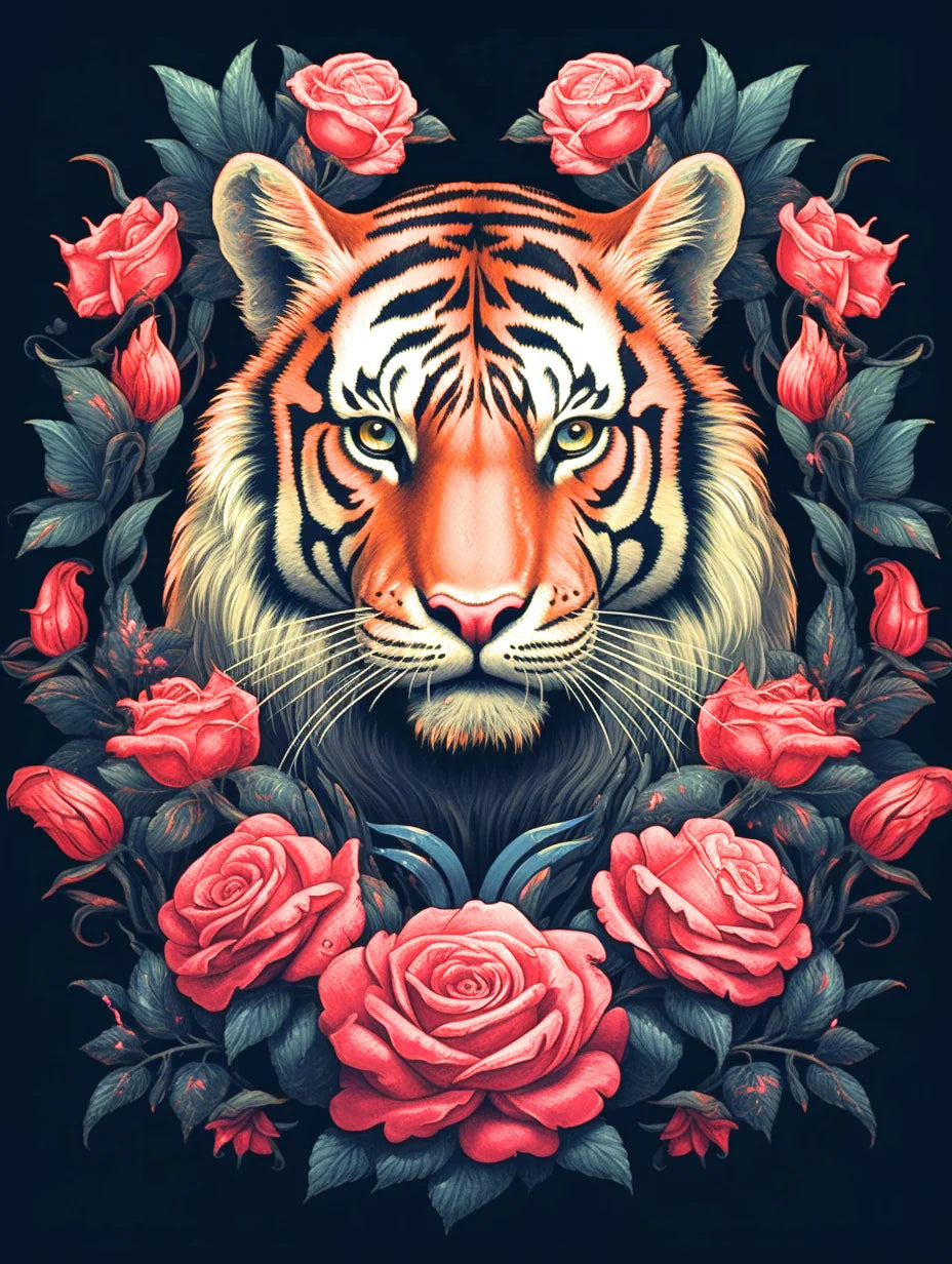 Tiger And Rose Diamond Art Kit