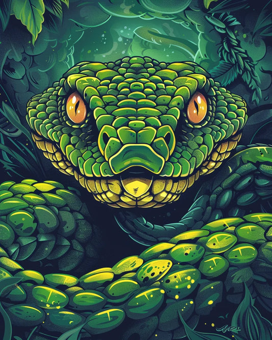 Green Serpent Diamond Art Kit