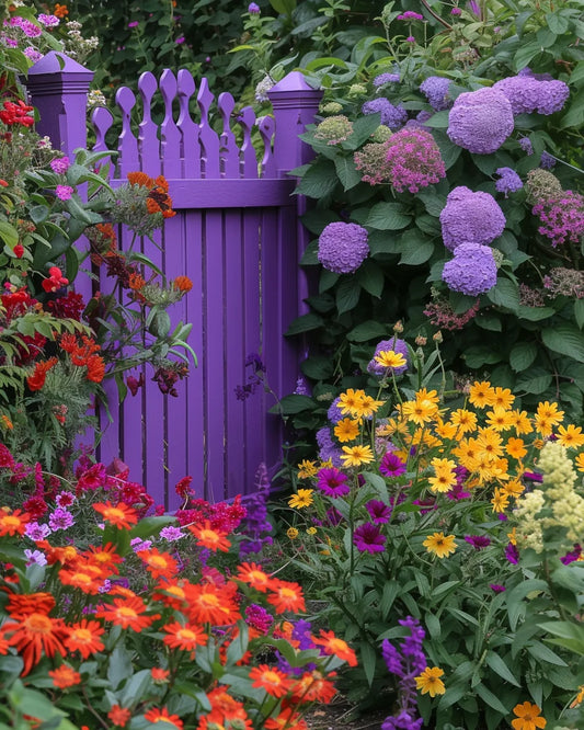 Purple Gate Flowers Diamond Art Kit