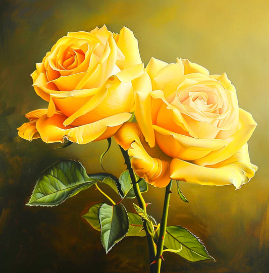 Two Yellow Roses Diamond Art Kit