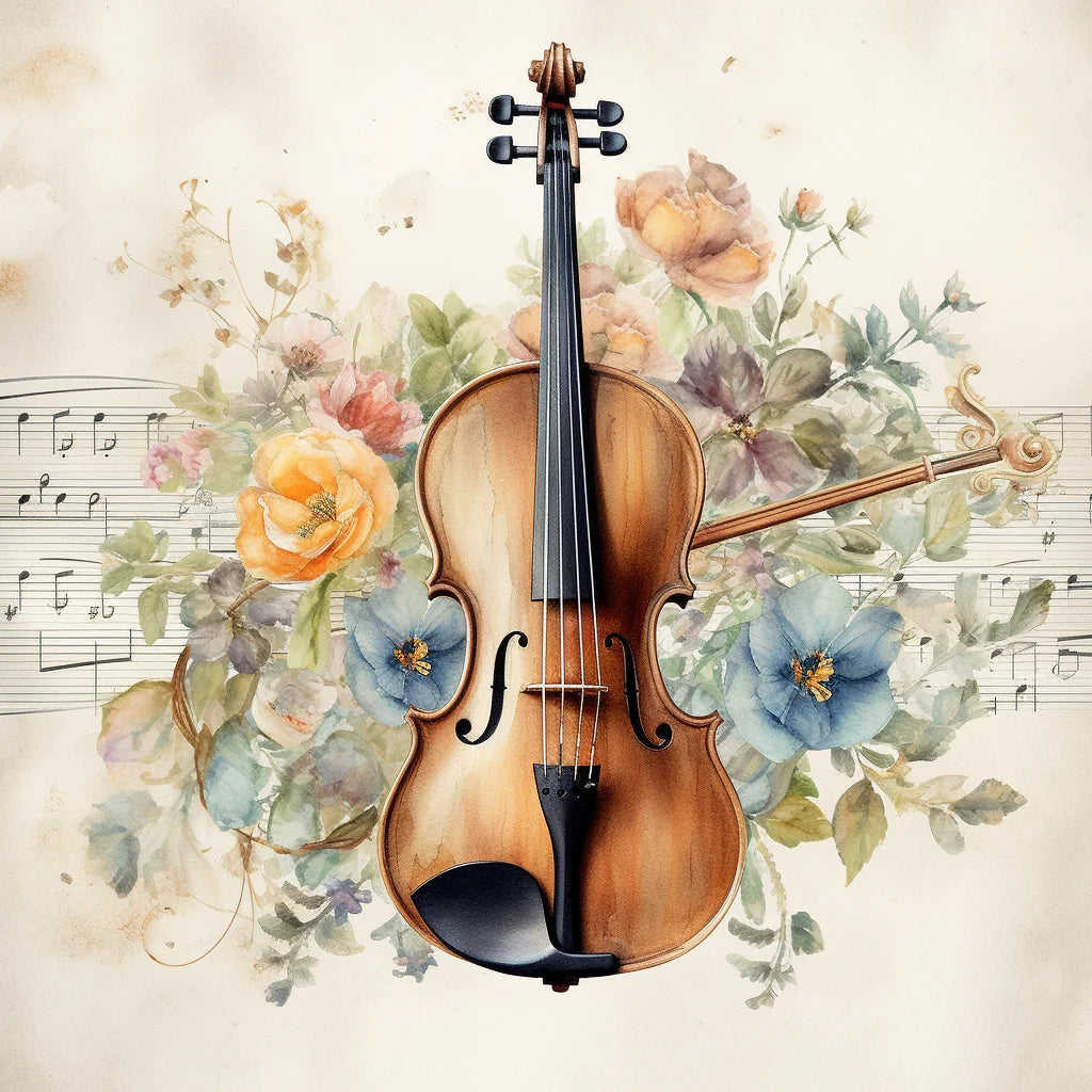 Watercolor Violin Diamond Art Kit