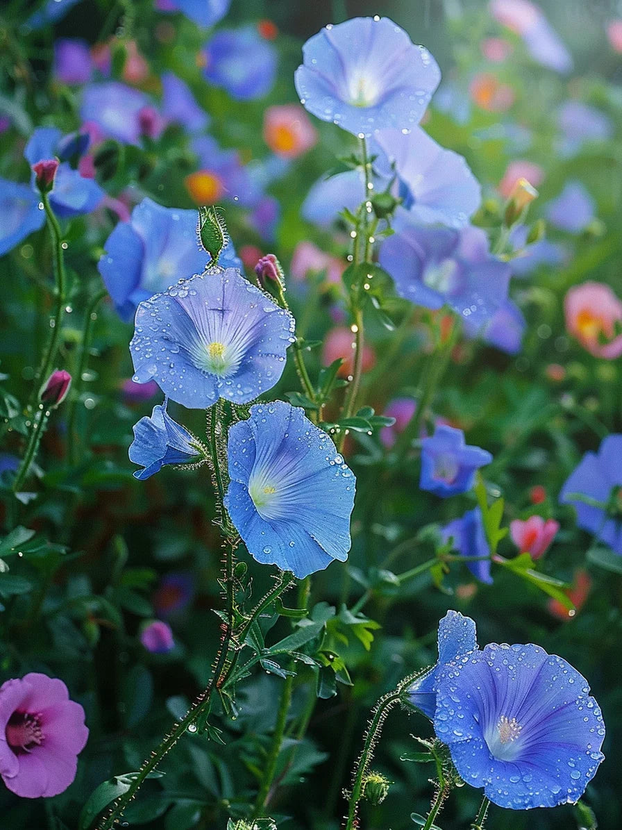 Blue Morning Glories Diamond Art Kit