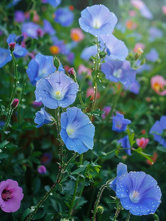 Blue Morning Glories Diamond Art Kit