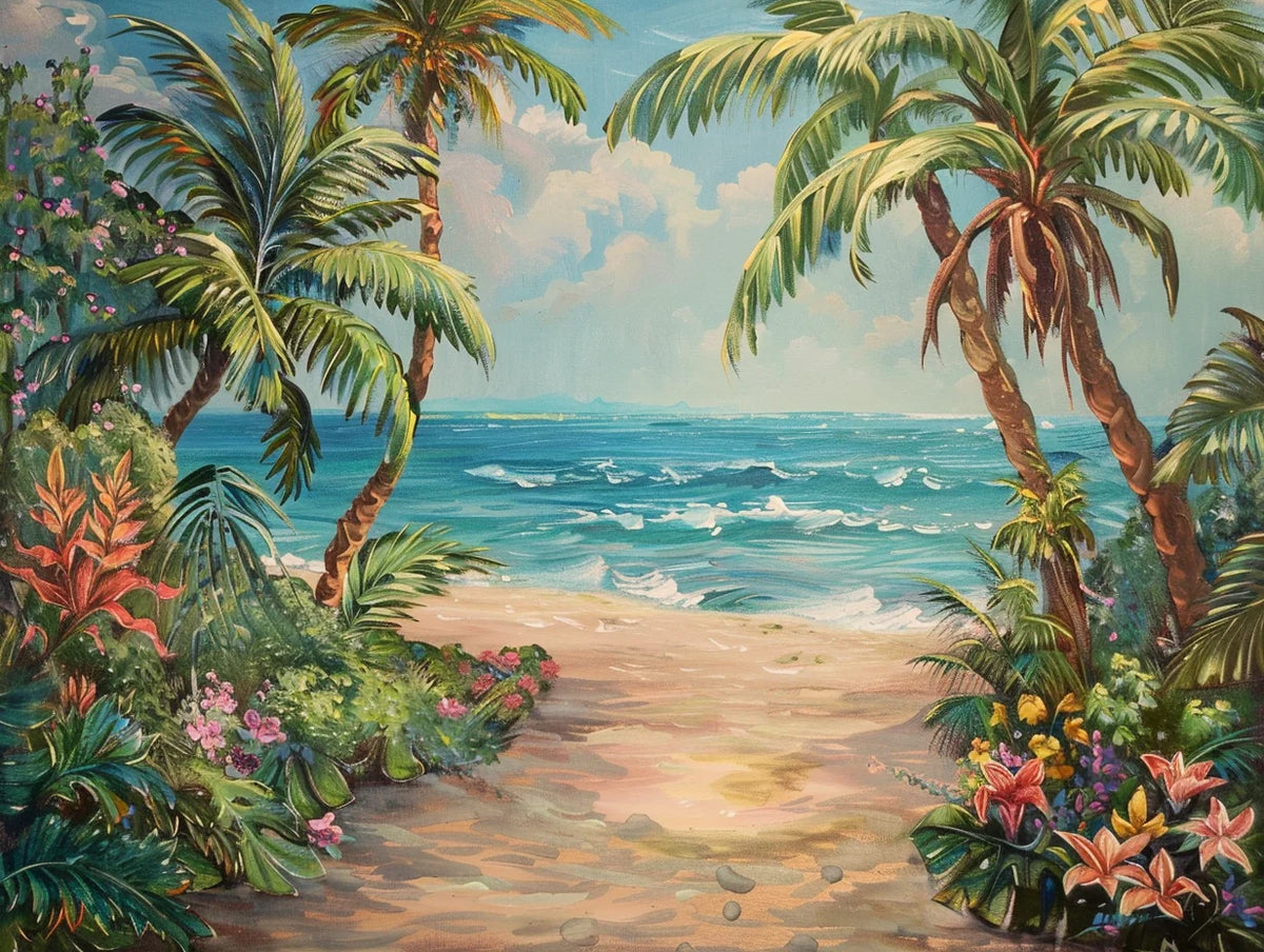 Pink Lily Beach Pathway Diamond Art Kit