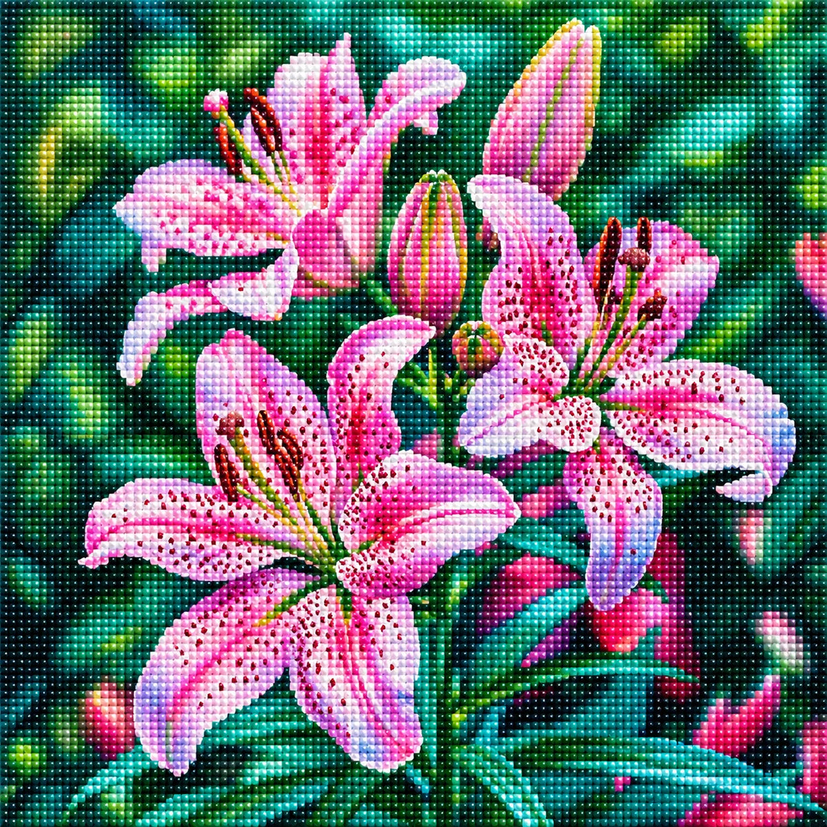 Purple Stargazer Lilies Diamond Art Kit