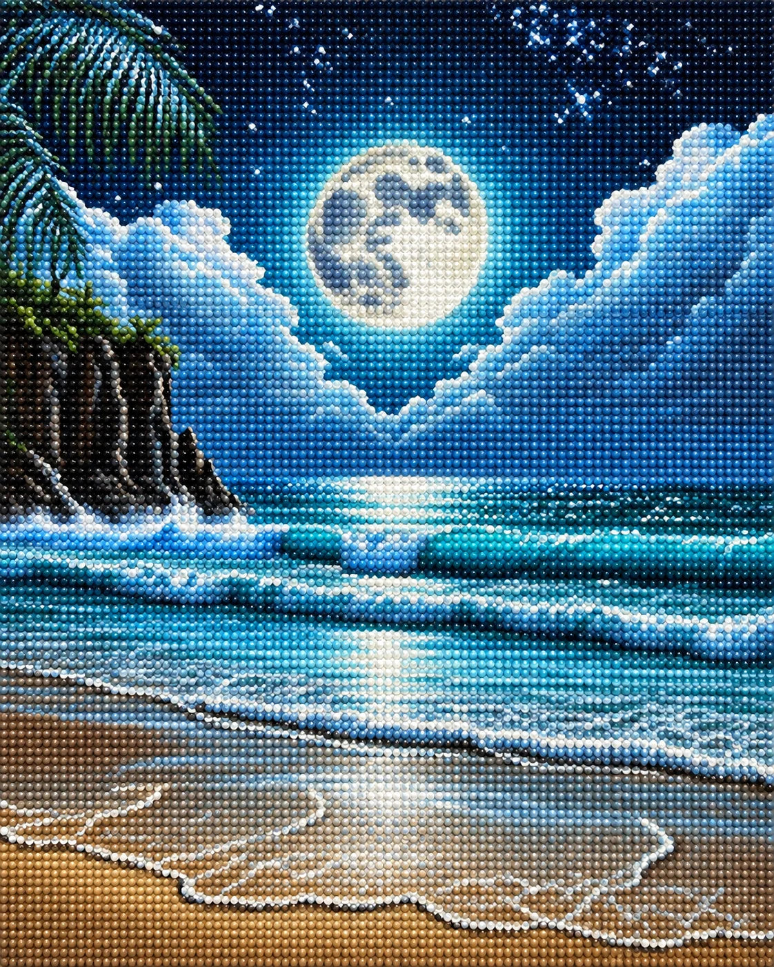 Seaside Moon And Clouds Diamond Art Kit