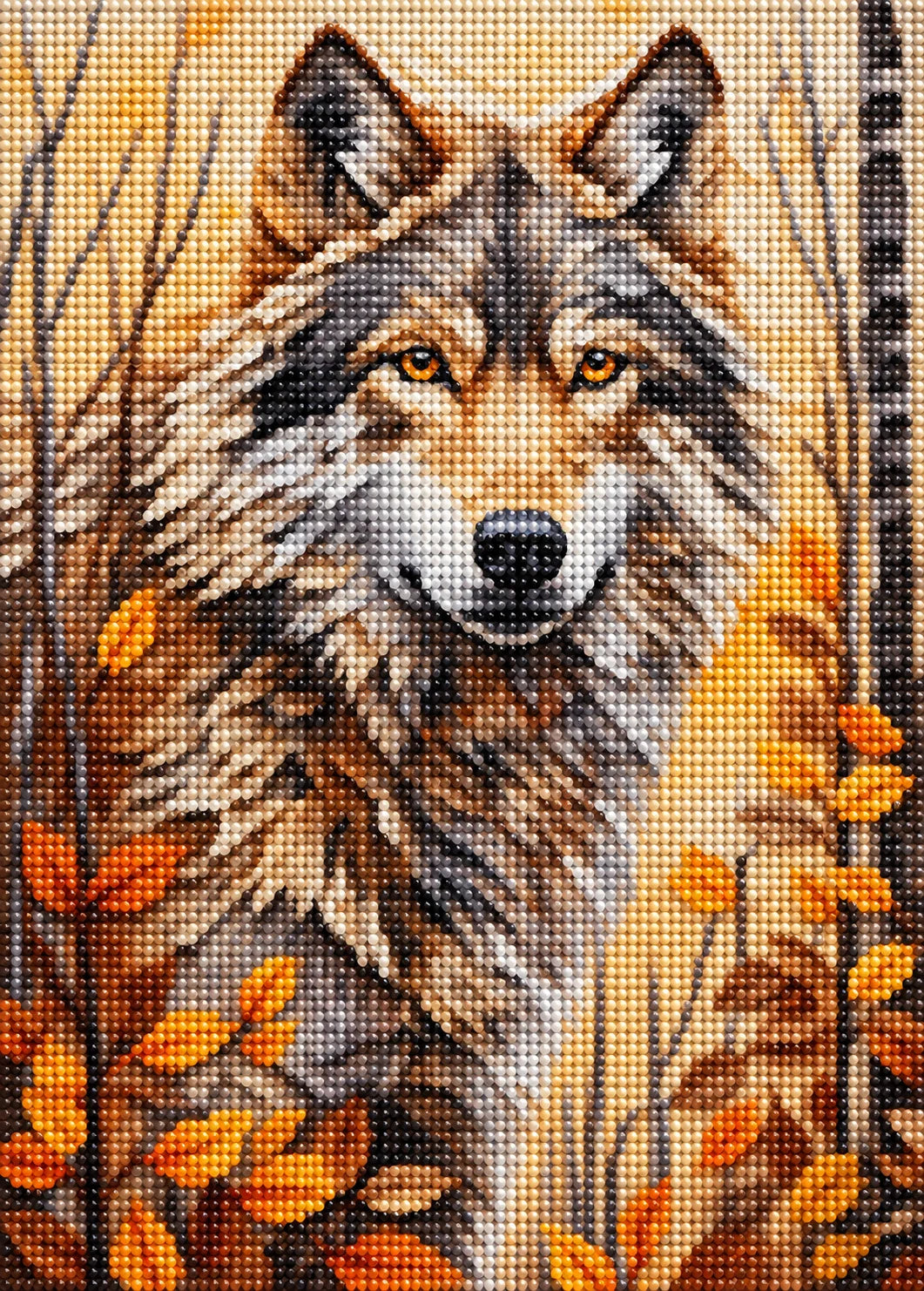 Abstract Painted Wolf Diamond Art Kit