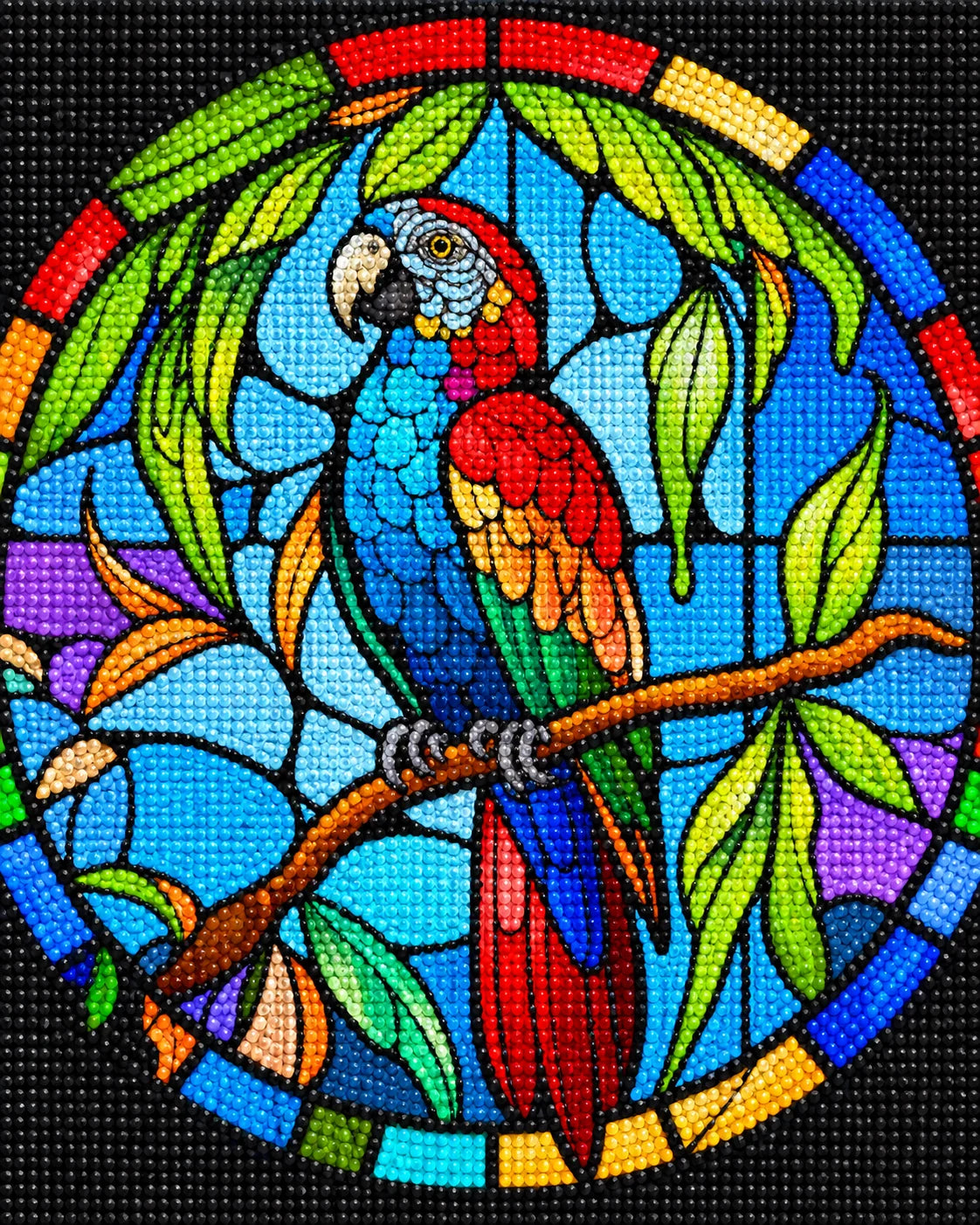 Abstract Parrot In A Tree Diamond Art Kit