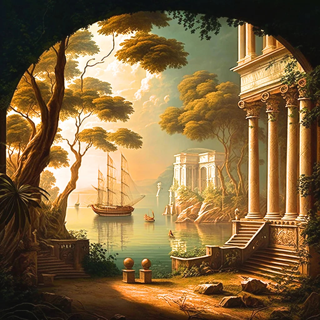 Boat In Greece Diamond Art Kit