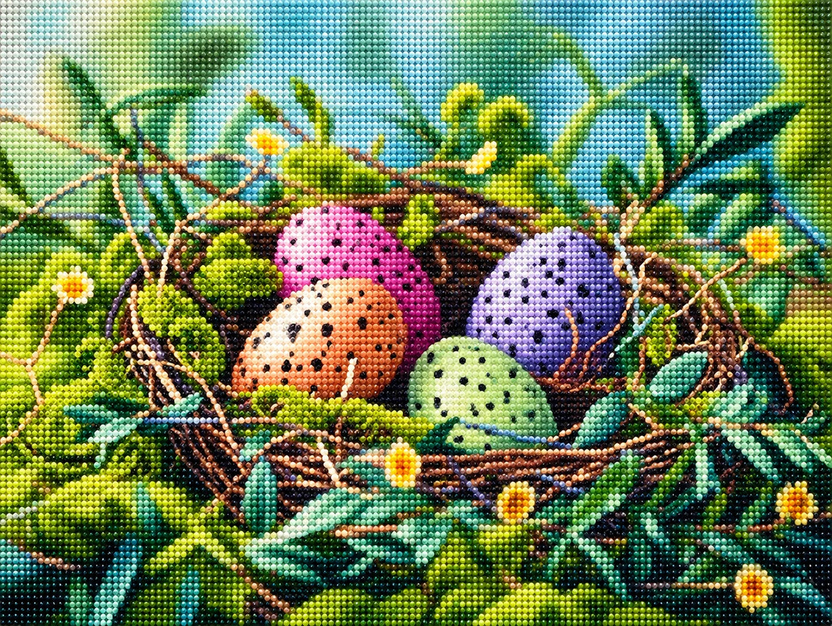 Four Black Spotted Eggs Diamond Art Kit