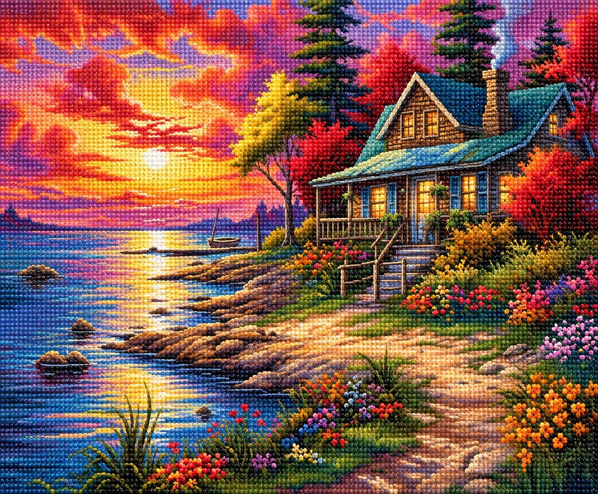 Lakeside Cabin Diamond Art Kit