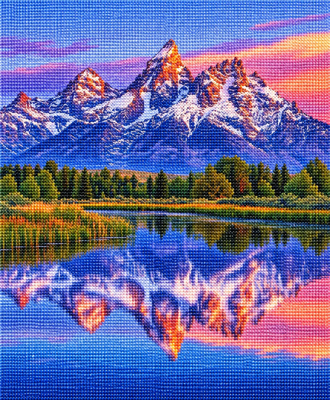 Mountains Lake Reflection Diamond Art Kit