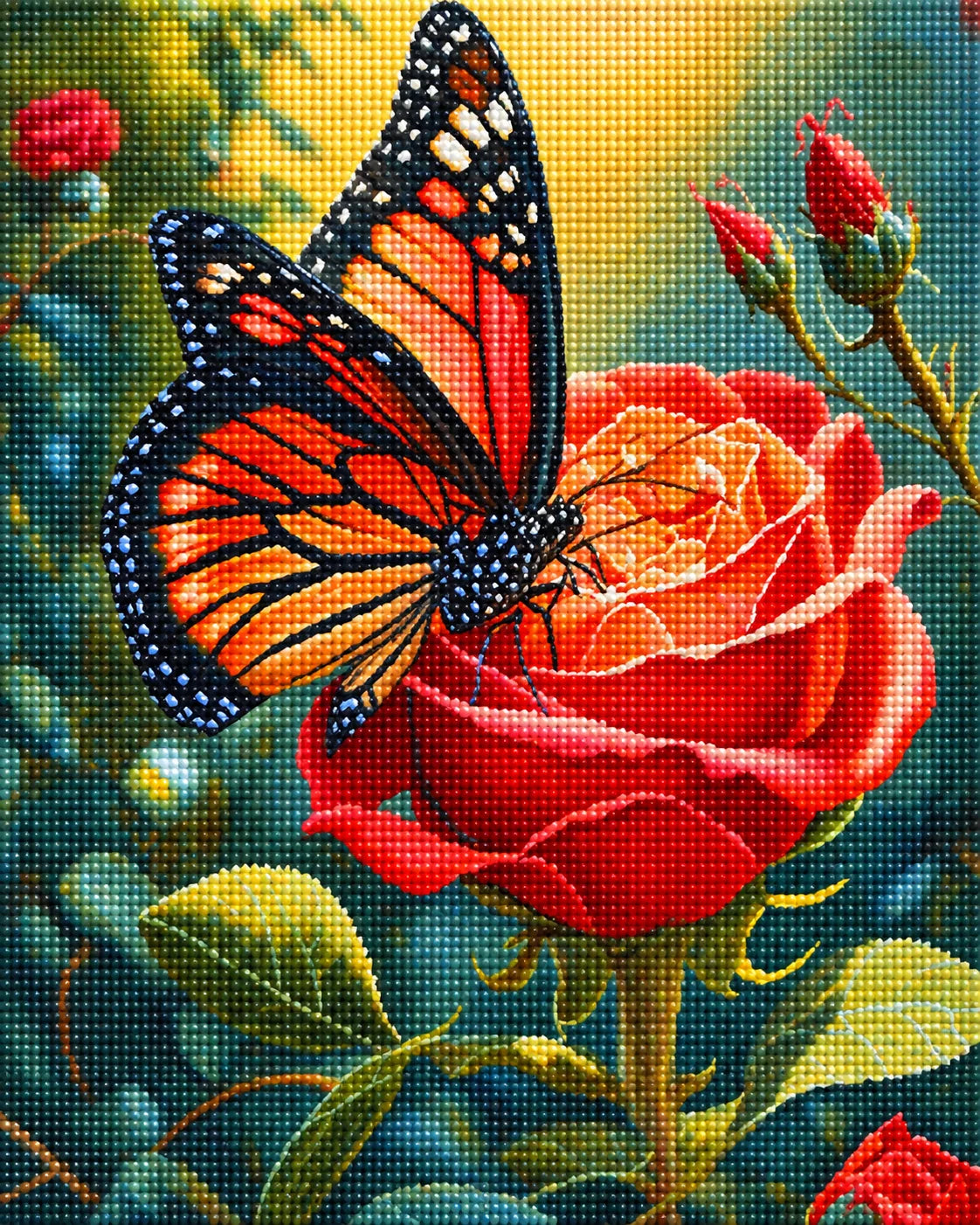 Light Rose Butterfly Diamond Art Kit