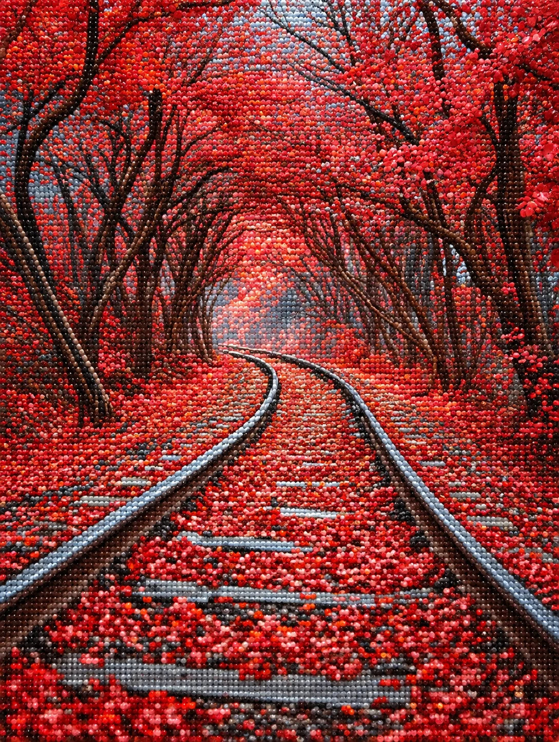 Red Forest Tracks Diamond Art Kit
