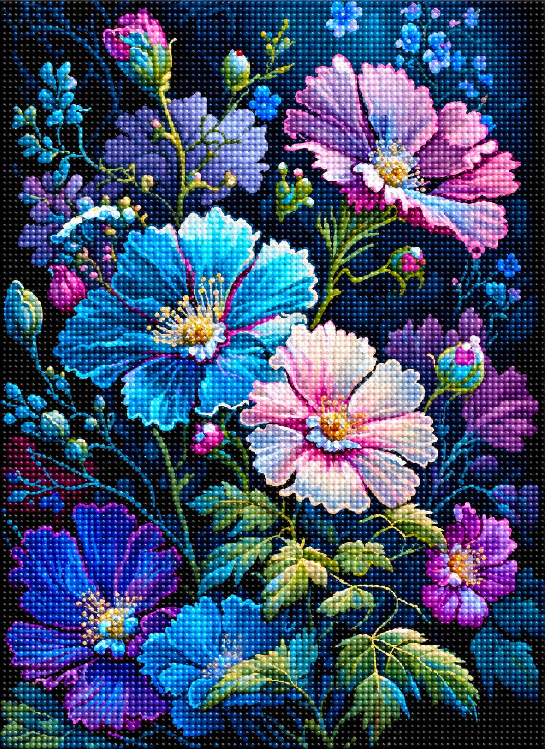 Colorful Open Flowers Diamond Art Kit