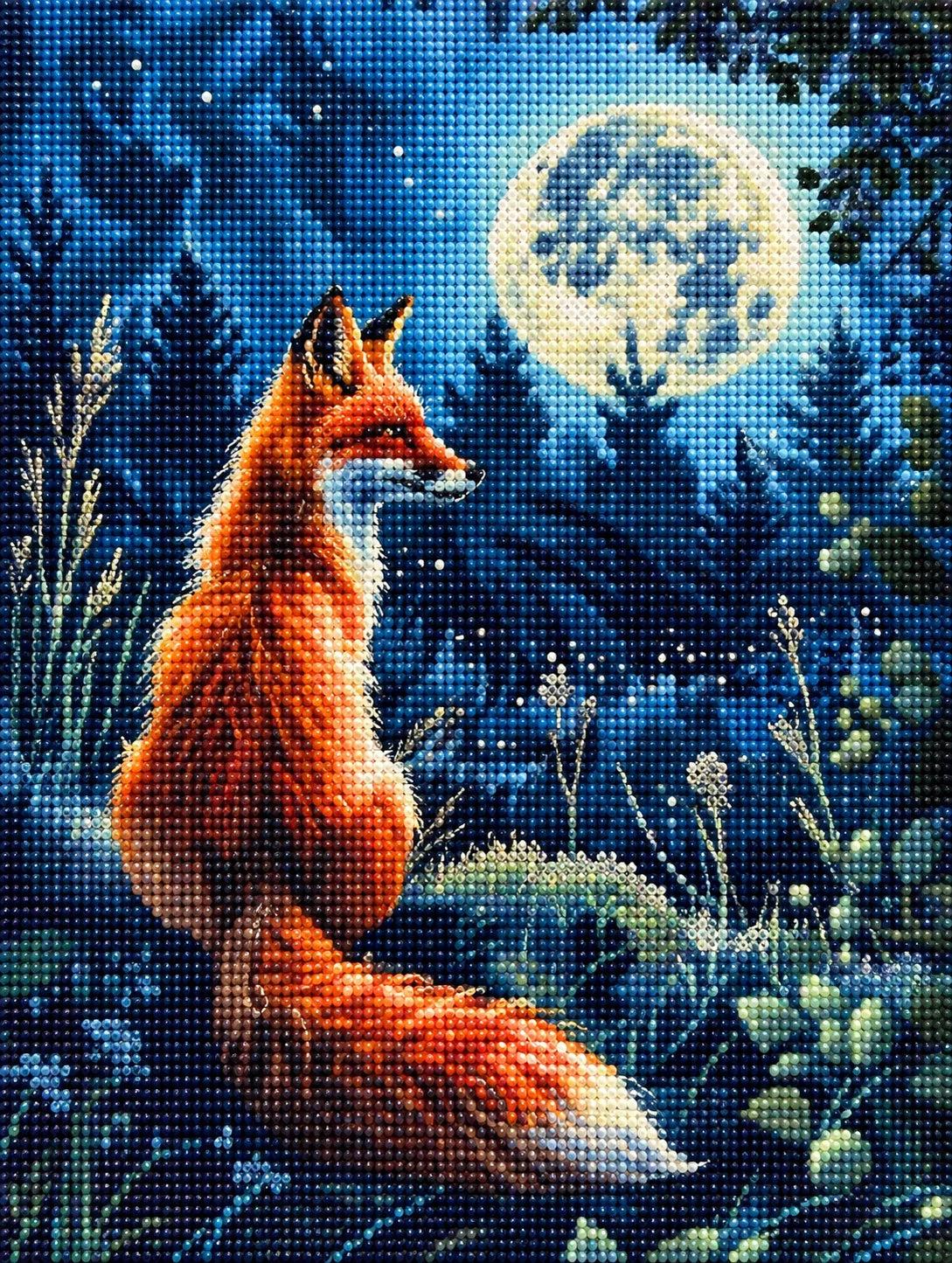 Fox Under The Moon Diamond Art Kit