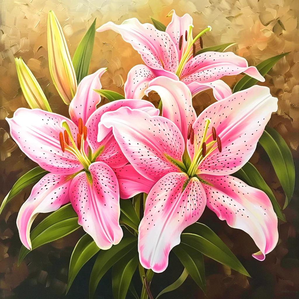 Three Stargazer Lilies Diamond Art Kit