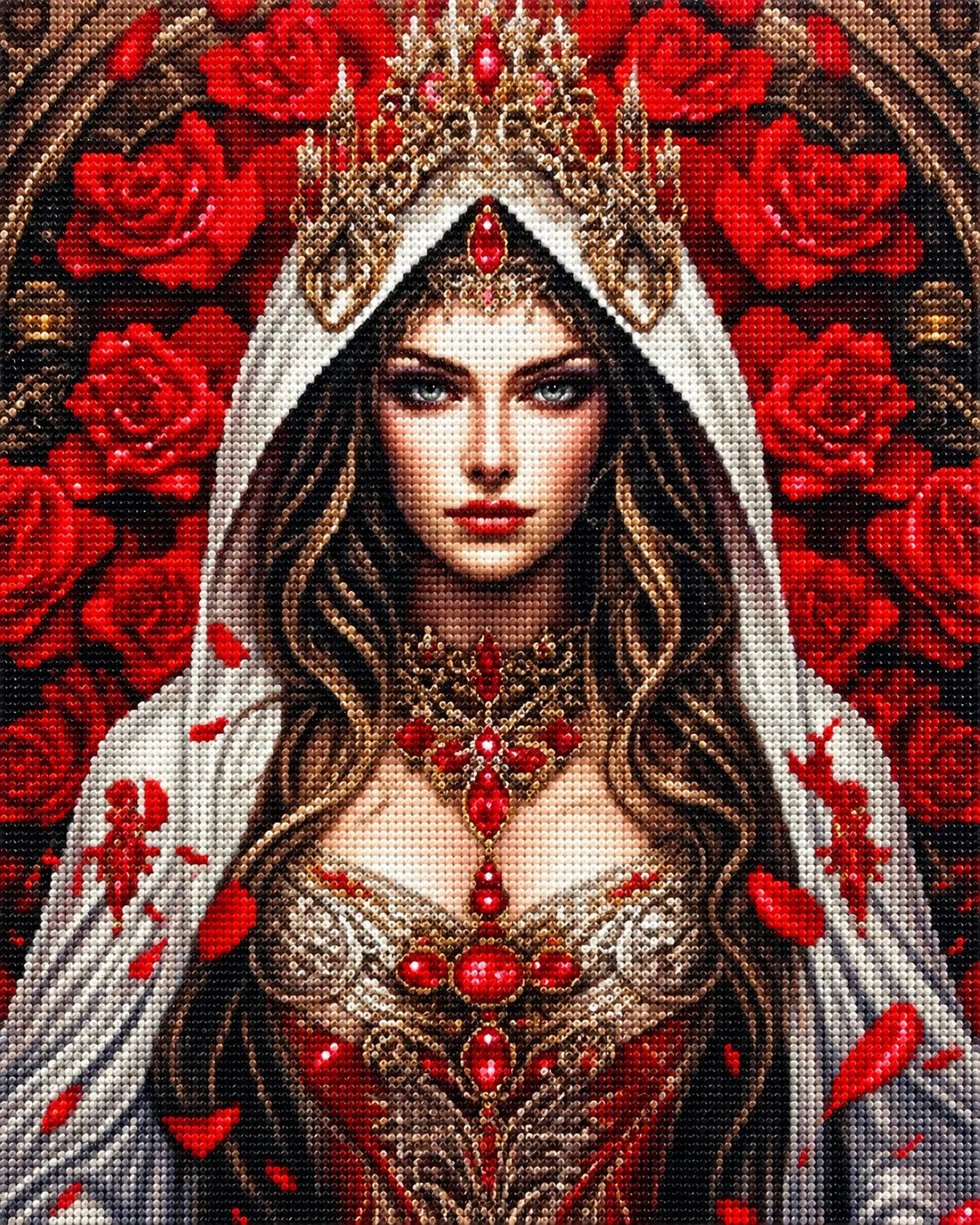 Grey Hood Rose Girl Diamond Art Kit