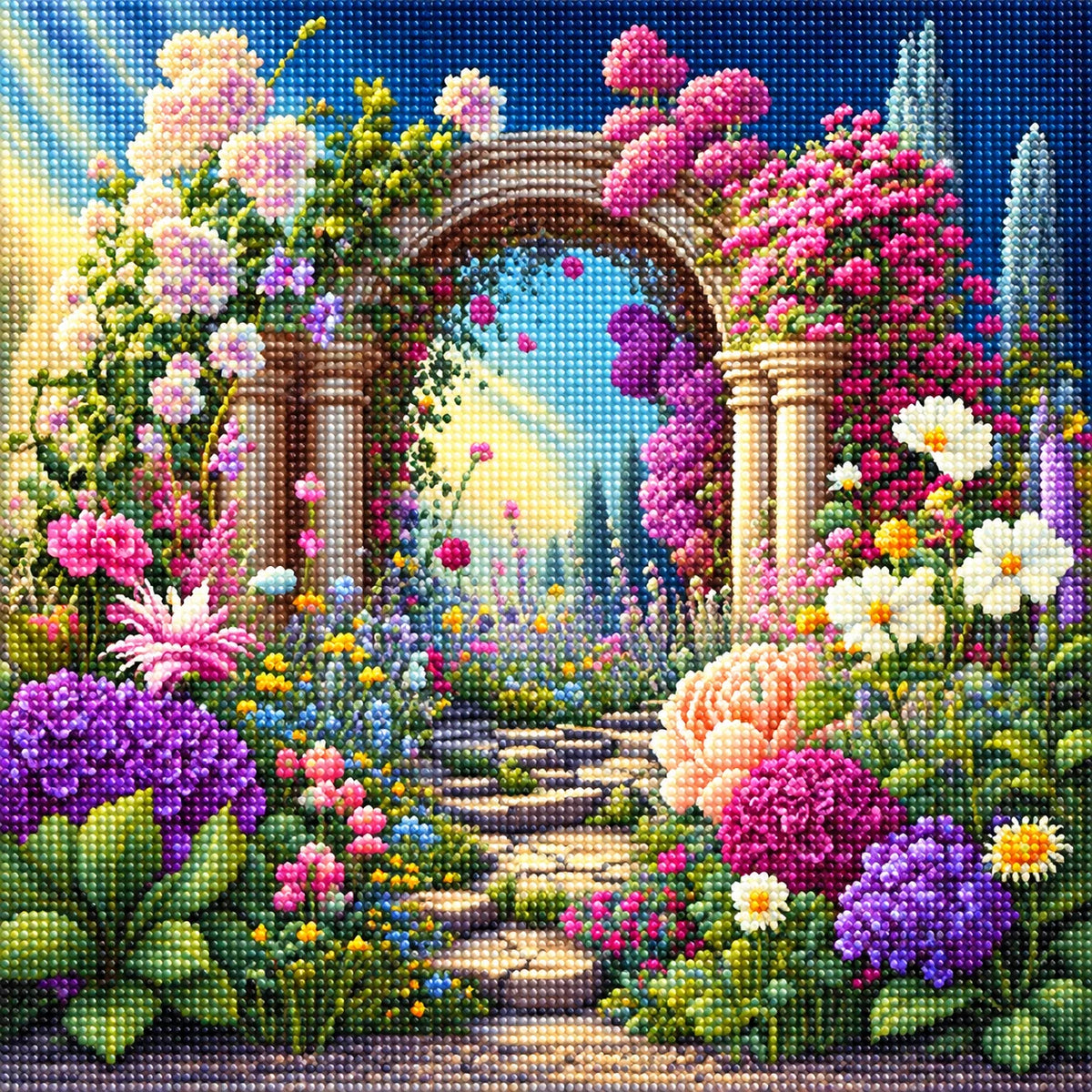 Pillar Arches With Flowers Diamond Art Kit