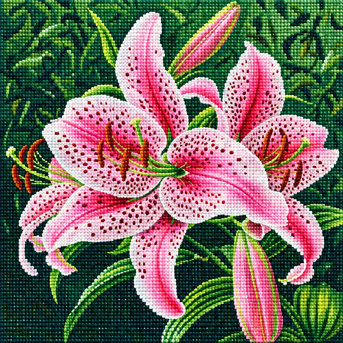 Pink Stargazer Lilies Diamond Art Kit