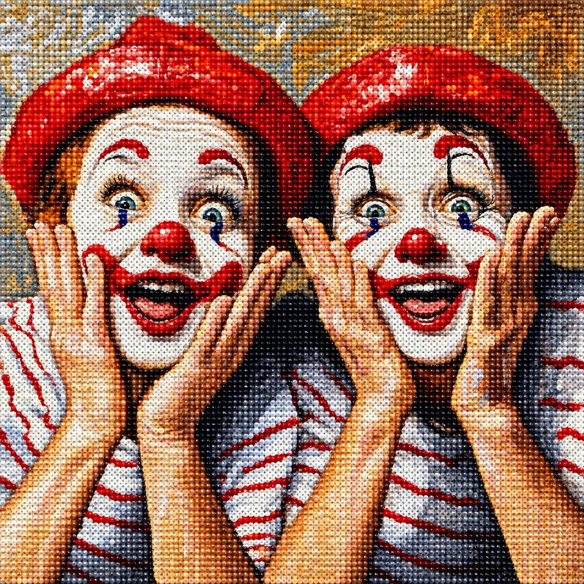 Two Red Nose Clowns Diamond Art Kit
