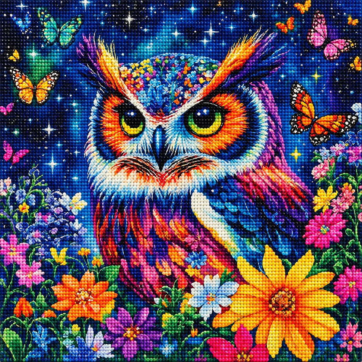 Yellow Flower Owl Diamond Art Kit