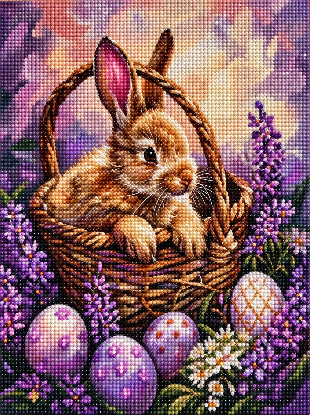 Purple Easter Egg Bunny Diamond Art Kit