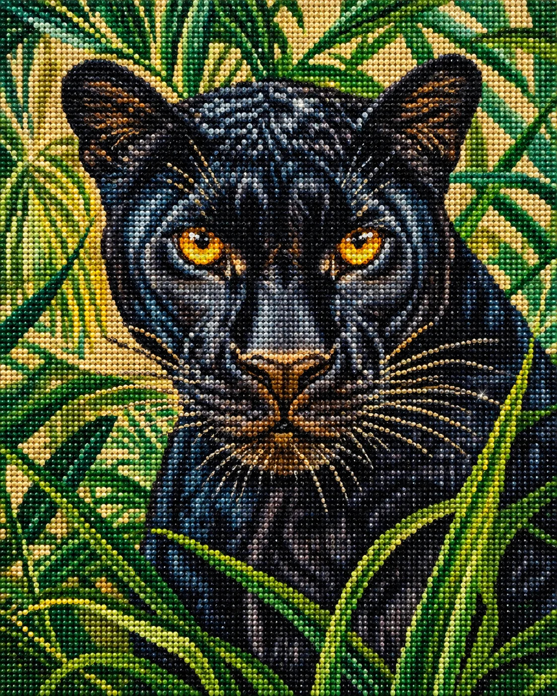 Yellow Eye Panther Diamond Art Kit