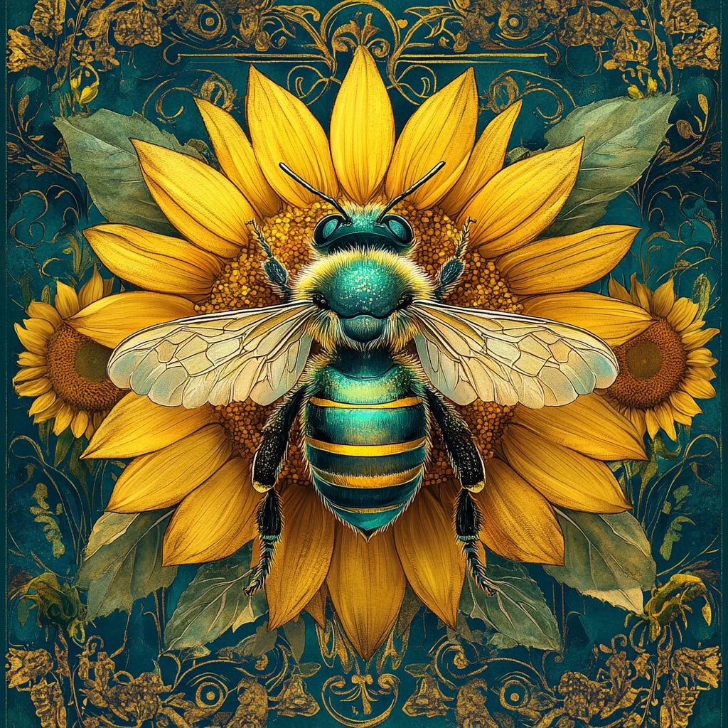 Green Gold Bee Diamond Art Kit