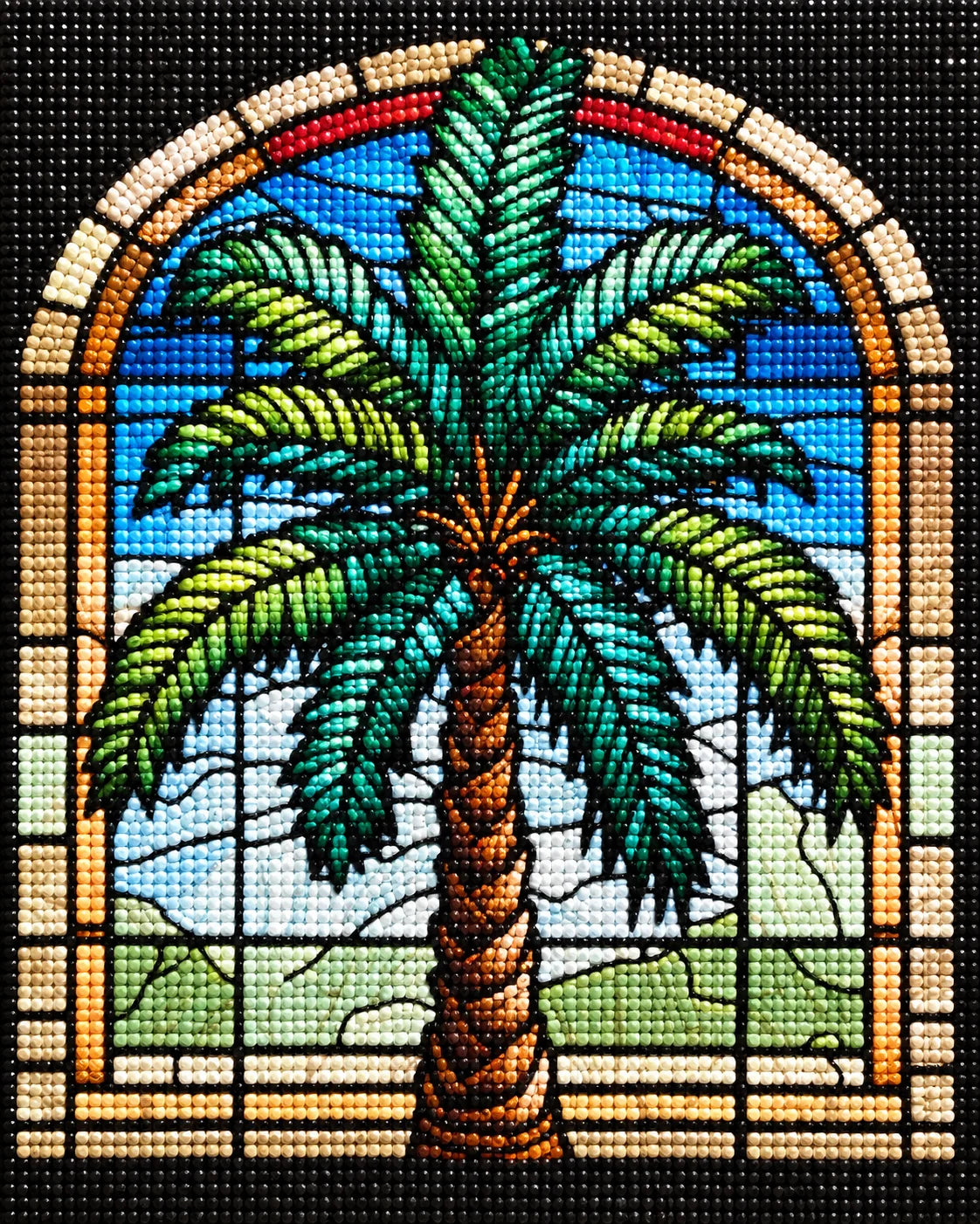 Palm Tree Abstract Panel Diamond Art Kit