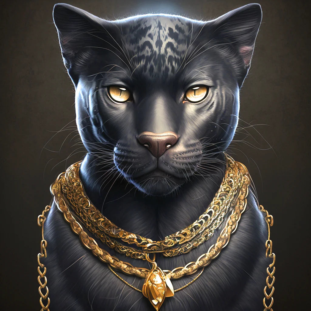 Gold Chain Blackpanther Diamond Art Kit
